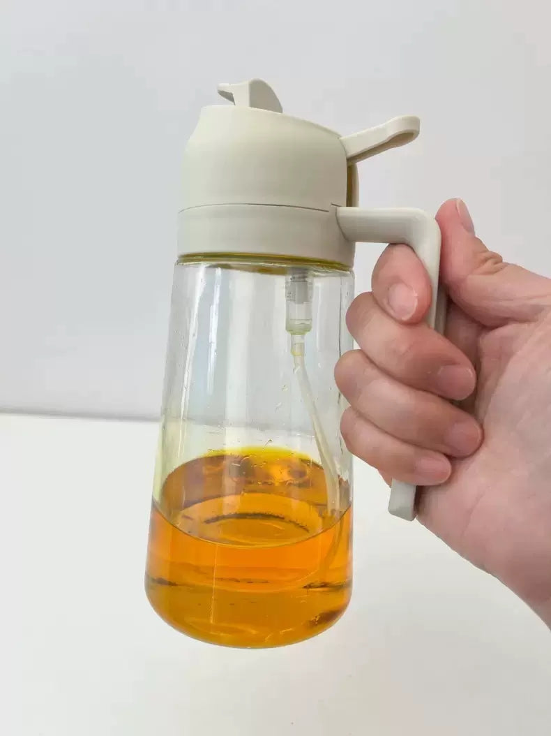 Glass Oil Dispenser with Automatic Opening, Anti-Drip, and Non-Stick Design - Food-Grade Kitchen Condiment Bottle for Oil and Vinegar