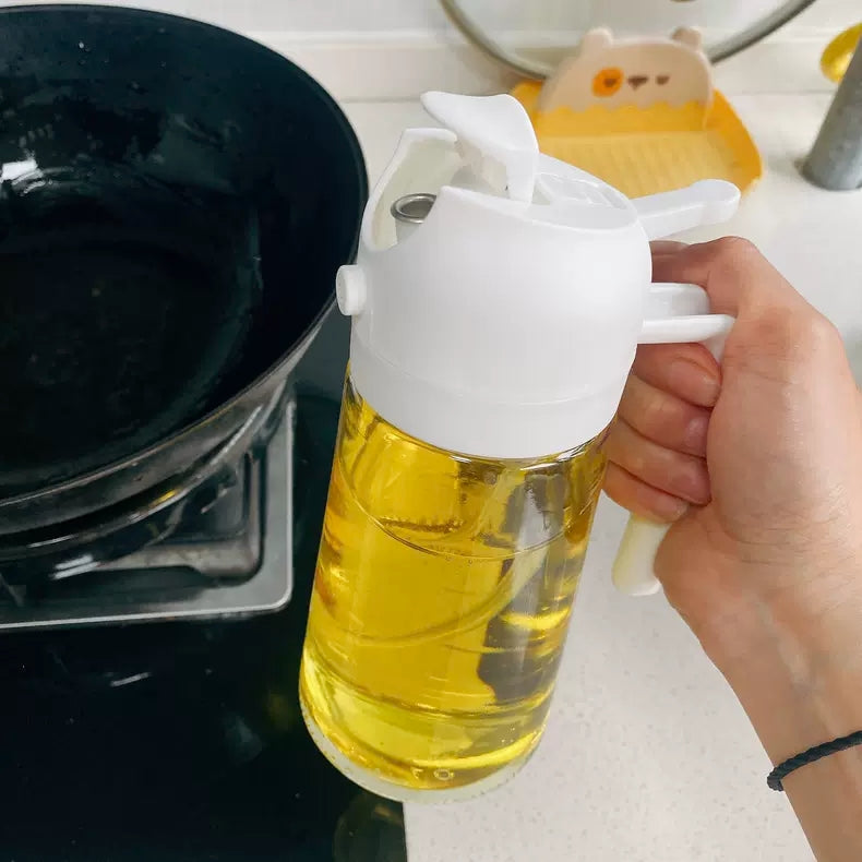 Glass Oil Dispenser with Automatic Opening, Anti-Drip, and Non-Stick Design - Food-Grade Kitchen Condiment Bottle for Oil and Vinegar