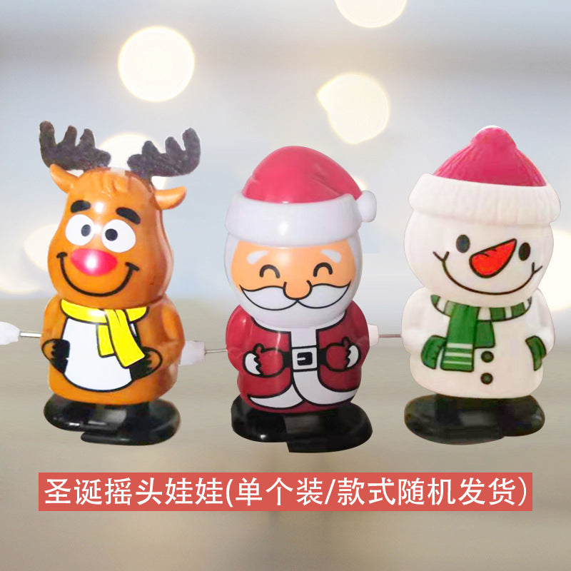 Wind-Up Toys for Christmas - Santa Claus, Snowman, Reindeer Bobblehead Figurines, and Creative Christmas Gifts