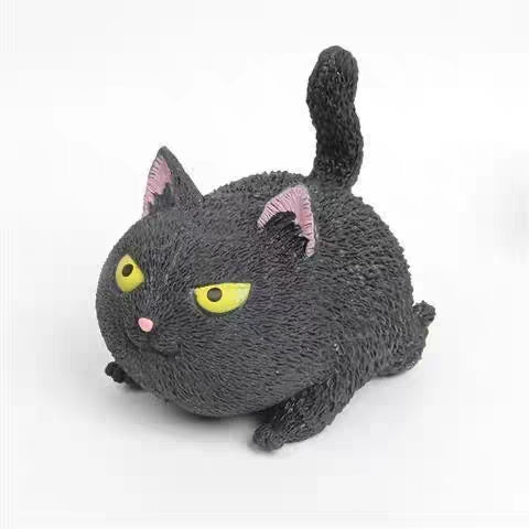 TikTok Angry Cat Stress Relief Squeeze Toy - Creative Stress Reliever Doll, Cute Soft Gel Children's Toy, and Viral Gift for Birthdays.