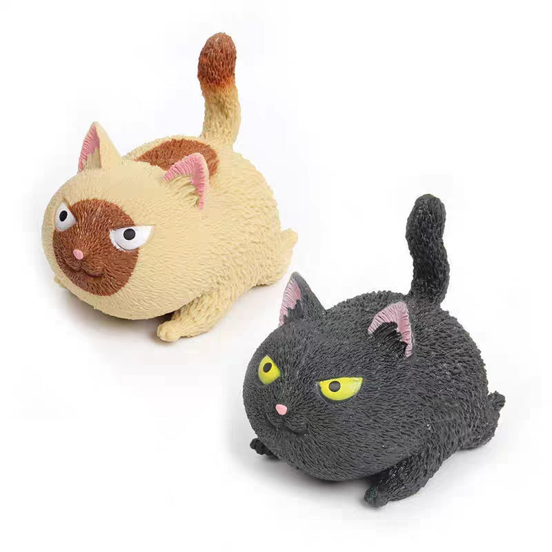 TikTok Angry Cat Stress Relief Squeeze Toy - Creative Stress Reliever Doll, Cute Soft Gel Children's Toy, and Viral Gift for Birthdays.